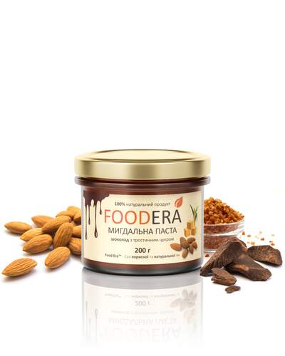 Мигдальна паста «ШОКОЛАД З ЦУКРОМ» 200г від FOODERA