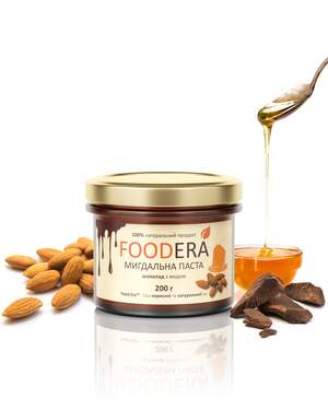 Мигдальна паста «ШОКОЛАД З МЕДОМ» 200г від FOODERA