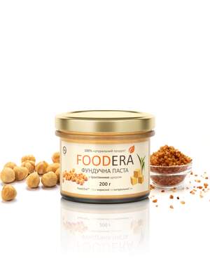 Фундучна паста «З ТРОСТИННИМ ЦУКРОМ» 200г від FOODERA