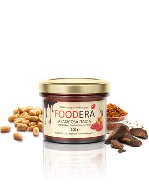Арахісова паста «ШОКОЛАД З ЦУКРОМ» 200г від FOODERA