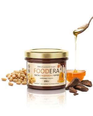Паста з кедрового горіха «ШОКОЛАД З МЕДОМ» 200г від FOODERA