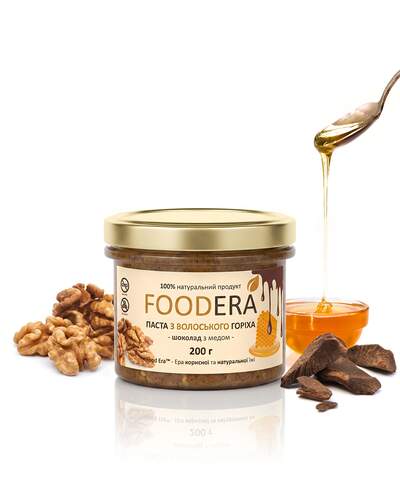 Паста з волоського горіха «ШОКОЛАД З МЕДОМ» 200г від FOODERA